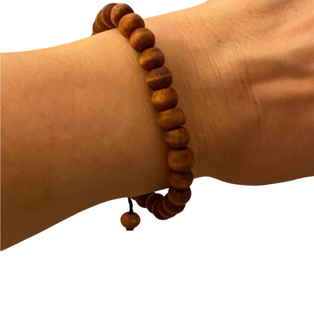 Tibetan Sandalwood Bead Adjustable Bracelet.